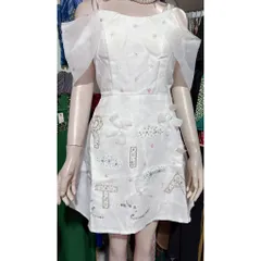 Đầm đính kết cao cấp Hàng y hình chụp  Hàng có sẵn giao ngay XL, eo dưới 80cm mặc đẹp Màu trắng Size SMLXL Giá 450k