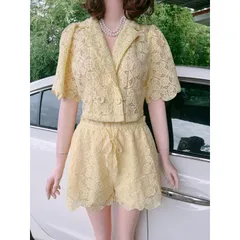 Set ren thiết kế cao cấp. Mềm mịn và mát. Freesize 58kg đổ lại. Hàng có sẵn giao ngay M Màu vàng nhạt Eo quần bo chun