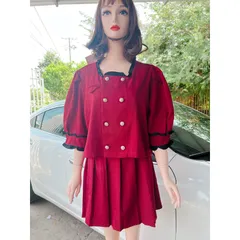 Áo kiểu tiểu thư cổ nhún bèo dáng đẹp +chân váy có lót quần bên trong Hàng dưới 90 kg có size Hàng có sẵn, hàng big size