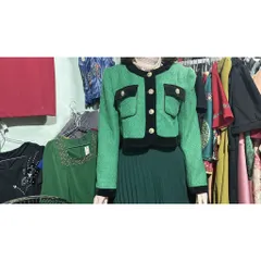 ✔  áo khoác ngoài Dạ Tweed hay mặc làm áo đều được ,Đệm Vai tỉ mỉ Màu xanh phối viền đen nút vàng siêu đẹp Hàng có sẵnáo