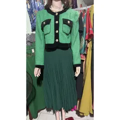 ✔  áo khoác ngoài Dạ Tweed hay mặc làm áo đều được ,Đệm Vai tỉ mỉ Màu xanh phối viền đen nút vàng siêu đẹp Hàng có sẵnáo