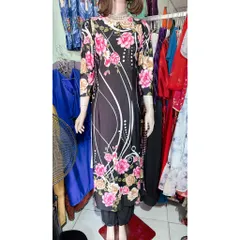 Set áo dài + kèm quần sang trọng quý phái Chất liệu thun cotton co giãn dễ mặc Dưới 70kg mặc đẹp Giá 390k/ cả set