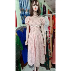 Đầm Tiều Thư Dáng Dài Chất Xô Thêu Hoa   Hàng có sẵn giao ngay Đủ size SML, dưới 65kg mặc đẹp Giá 420k