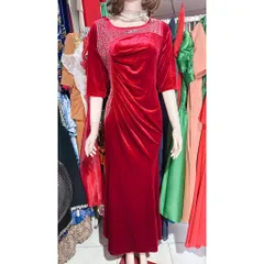Đầm dạ hội nhung ép đá siêu đẹp Hàng có sẵn giao ngay Eo dưới 100 cm mặc đẹp Chất liệu nhung co giãn Giá 420k Màu đỏ đô