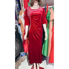 Đầm dạ hội nhung ép đá siêu đẹp Hàng có sẵn giao ngay Eo dưới 100 cm mặc đẹp Chất liệu nhung co giãn Giá 420k Màu đỏ đô