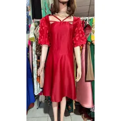 Đầm thiết kế đính kết hoa cổ yếm sang chảnh tiểu thư có big size Gía 390k Hàng có sẵn giao ngay 3XL Dưới 80kg mặc đẹp