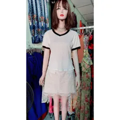 Áo kiểu viền đen Chất liệu thun len co giãn dễ mặc Giá 190k Hàng có sẵn giao ngay Áo trắng viền đen