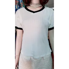 Áo kiểu viền đen Chất liệu thun len co giãn dễ mặc Giá 190k Hàng có sẵn giao ngay Áo trắng viền đen