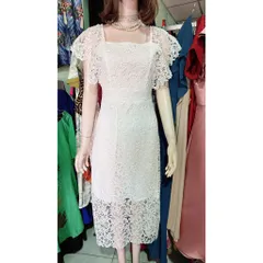 Đầm ren trắng cao cấp Ren nổi y hình  Giá 390k Hàng có sẵn giao ngay S Size S, eo dưới 68cm Chất liệu ren cao cấp