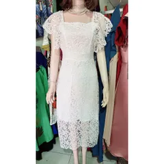 Đầm ren trắng cao cấp Ren nổi y hình  Giá 390k Hàng có sẵn giao ngay S Size S, eo dưới 68cm Chất liệu ren cao cấp