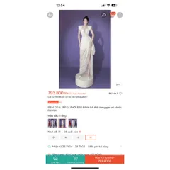 ĐẦM CỔ U XẾP LY PHỐI BÈO ĐÍNH ĐÁ cao cấp Giá 590k, người ta đang bán 8xx Màu trắng Hàng có sẵn giao ngay Size SM