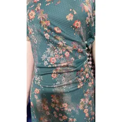 Đầm hoa nhúng eo che khuyết điểm Hàng có sẵn giao ngay XL Có đủ size SMLXL, eo dứoi 84cm mặc đẹp o giãn dễ mặc Giá 330