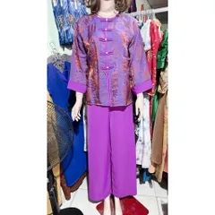 Set Bộ Lam Gấm tencel tơ Tằm Ánh Kim sẵn giao ngay Dưới 65kg mặc đẹp Giá 390k Chất liệu tơ nha xá ánh kim siêu đẹp
