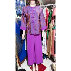 Set Bộ Lam Gấm tencel tơ Tằm Ánh Kim sẵn giao ngay Dưới 65kg mặc đẹp Giá 390k Chất liệu tơ nha xá ánh kim siêu đẹp