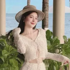 Sét đồ nữ chất ren lưới hoa áo dài tay cột dây phối chân váy dáng dài, sét đồ thiết kế sang chảnh mặc đi biển