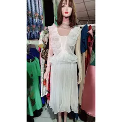 Đầm maxi trắng mặc đi biển du lịch siêu đẹp Hàng có sẵn giao ngay L Eo dứoi 74cm mặc đẹp, size SML Giá 450k