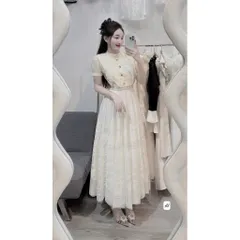 Đầm ren cao cấp Màu trắng Size SM Giá 450k Đúp lót 2 lớp Hàng có sẵn giao ngay M