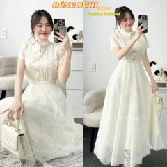 Đầm ren cao cấp Màu trắng Size SM Giá 450k Đúp lót 2 lớp Hàng có sẵn giao ngay M
