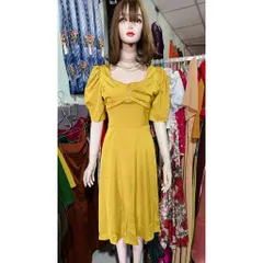 Đầm Xòe Thiết Kế Cổ Vuông Đính Ngọc Phong Cách Sang Trọng Hàng có sẵn giao ngay  Đủ size SMLXL Chất liệu lụa cao cấp