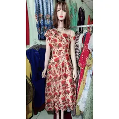 Đầm hoa lệch vai siêu đẹp Hàng có sẵn giao ngay 2XL Đủ size SMLXL2XL Đúp lót 2 lớp Giá 399k Dáng dài Chất liệu tơ nhẹ