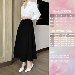 Chân váy dáng dài xếp ly vải tuyết mưa  có size SMLXL, eo dưới 82cm mặc đẹp, form tôn dáng  Màu đen Giá 290k/ chân váy