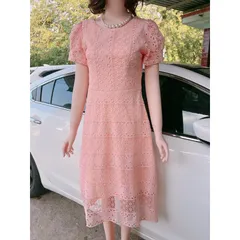 Đầm ren hồng nhạt siêu đẹp Giá 320k HÀng có sẵn giao ngay Chất liệu ren cao cấp