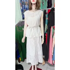Set áo + chân váy ren Màu trắng Hàng có sẵn giao ngay Size SMLXL Dưới 70kg mặc đẹp Giá 420k/ cả set gồm áo + chân váy