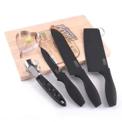 Bộ dao 5 món JAPAN chất liệu thép không gỉ màu đen nhám cao cấp, thiết kế sang trọng, lịch sự Hàng cao cấp Có sẵn