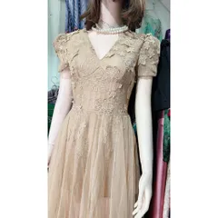 Đầm ren thiết kế sang trọng vải ren hoa nổi 2 lớp phối tung lưới voan chuẩn lên dáng siêu Đẹp dáng dài Màu nude