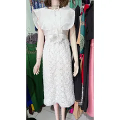 Đầm ren hoa cao cấp Giá 420k Hàng có sẵn giao ngay Size S, eo dưới 70cm mặc đẹp Màu trắng
