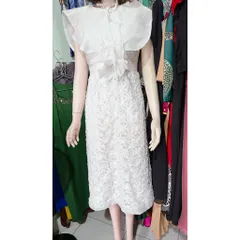 Đầm ren hoa cao cấp Giá 420k Hàng có sẵn giao ngay Size S, eo dưới 70cm mặc đẹp Màu trắng