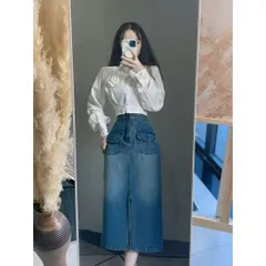 Chân váy jean có 2 túi  Giá 250k Hàng có sẵn giao ngay M Chất liệu jean cao cấp Size SM mặc đẹp, eo dưới 74cm