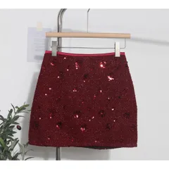 Chân váy ngắn  tweed đính sequin lấp lánh +Váy Đỏ Đính Kim Sa Lấp Lánh Cao Cấp Chữ A Giá 280k/ chân váy Hàng cao cấp