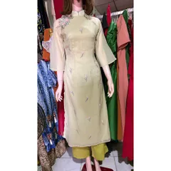 Áo Dài Cách Tân 4 tà Lụa Thêu Hoa Đính Nơ Cao Cấp Đẹp Sang Chảnh Áo Dài Nữ Mặc Tết Lễ Cưới Hàng coa sẵn giao ngay S
