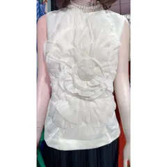 Áo kiểu cách điệu sang trọng Hàng có sẵn giao ngay Giá 280k Size SMLXL, dưới 70kg mặc đẹp Màu kem Dễ dàng phối chân váy