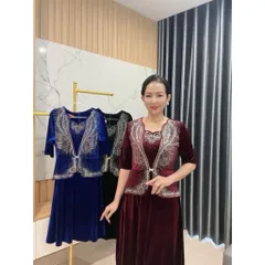 Đầm nhung ép đá che bụng siêu đẹp Hàng có sẵn giao ngay Giá 399k Màu đỏ đô Chất liệu nhung co giãn dễ mặc