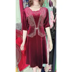 Đầm nhung ép đá che bụng siêu đẹp Hàng có sẵn giao ngay Giá 399k Màu đỏ đô Chất liệu nhung co giãn dễ mặc