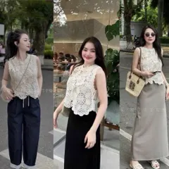 Áo len phong cách Hàn Quốc đi biển , du lịch .... Hàng có sẵn giao ngay, kèm áo lót 2 dây Giá 220k