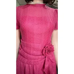 Đầm Ren Cuộn Hoa Tiểu Thư Thoáng Mát, Ren Co Giãn dễ chịu, có hàng bigsize Màu nâu tây 2XL(Eo dưới 96cm mặc đẹp)
