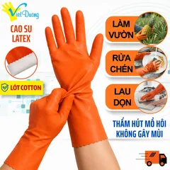 Găng Tay Cao Su Chống Mồ Hôi VIỆT DƯƠNG Lót Cotton, Thoải Mái, Bền Bỉ - GCSLATEX