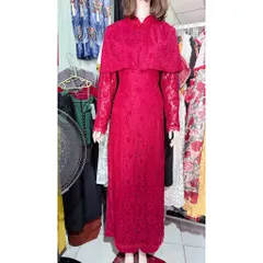 Set áo dài ren siêu đẹp + quần + áo choàng ( gồm 3 chi tiết) Hàng có sẵn giao ngay Đủ size SMLXL Màu đỏ đô