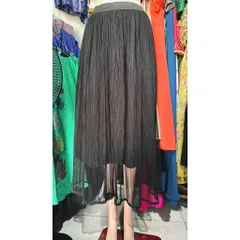 Chân  váy xếp ly chữ A lưới, dáng dài eo cao dành cho nữ Haàng có sẵn giao ngay Dưới 70kg mặc đẹp Màu đen Giá 260k