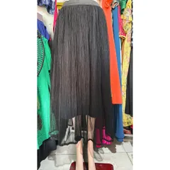Chân  váy xếp ly chữ A lưới, dáng dài eo cao dành cho nữ Haàng có sẵn giao ngay Dưới 70kg mặc đẹp Màu đen Giá 260k