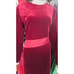 Đầm nhung dáng dài Hàng có sẵn giao ngay Eo dưới 95cm mặc đẹp Chất liệu nhung co giãn dễ mặc Giá 320k
