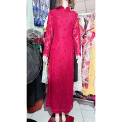 Set áo dài ren siêu đẹp + quần Hàng có sẵn giao ngay Đủ size SMLXL Màu đỏ đô Giá 450k/ cả set gồm áo dài + quần