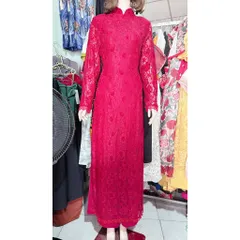 Set áo dài ren siêu đẹp + quần Hàng có sẵn giao ngay Đủ size SMLXL Màu đỏ đô Giá 450k/ cả set gồm áo dài + quần