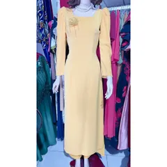 Áo Dài Truyền Thống Vải Lụa Mỹ, Cổ vuông Đính Hạt Cổ,Tay Trẻ Trung, Thủ Công  Giá 390k/ cả set gồm áo dài kèm quần