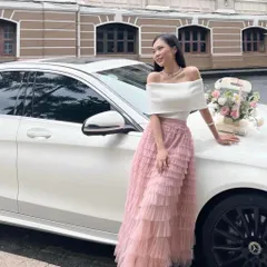 chân vay lưới ren nhiêu tầng dáng dài xòe rộng công chúa [dài váy 90-100cm] Hàng có sẵn giao ngay Màu hồng, trắng,đen