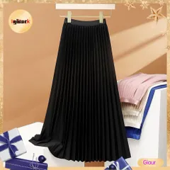 Chân Váy Maxi màu đen trơn Váy Maxi xếp ly cạp cao sang trọng Giá 250k Hàng có sẵn giao ngay Size SMLXL Eo dứoi 82cm