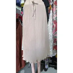 Chân Váy  dập  li  2 lớp  chun eo co giãn dễ mặc chất liệu vải voan chiphon  dài  váy 77cm Hàng có sẵn giao ngay